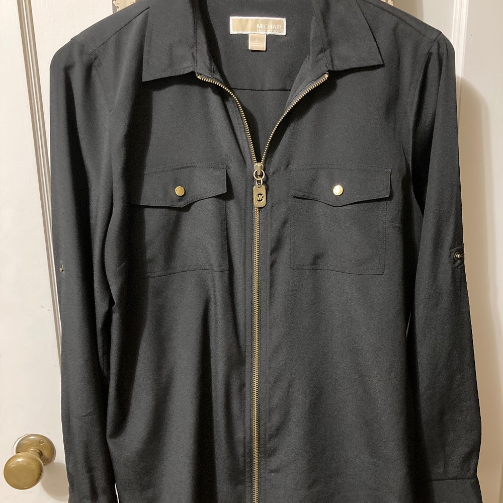 Michael Kors Long Sleeved Blouse with Full Front Zipper